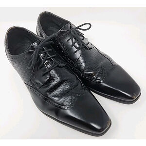 Stacy Adams Men's 10.5 Leather Oxford Cap Toe Black Size Lace-Up Shoes Melville